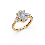 Load image into Gallery viewer, Kiara  Oval Solitaire Diamond 3 stone Ladies Ring
