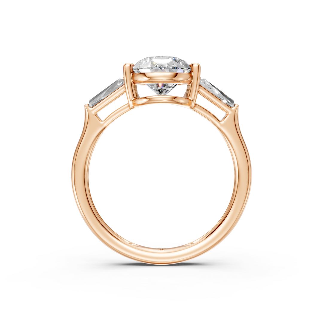 Adele Pear Solitaire Diamond 3 stone Ladies Ring