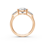 Load image into Gallery viewer, Adele Pear Solitaire Diamond 3 stone Ladies Ring
