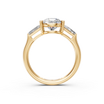 Load image into Gallery viewer, Adele Pear Solitaire Diamond 3 stone Ladies Ring
