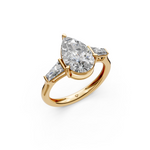 Load image into Gallery viewer, Adele Pear Solitaire Diamond 3 stone Ladies Ring
