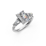 Load image into Gallery viewer, Gigi Emerald Solitaire Diamond 3 stone Ladies Ring
