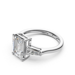 Load image into Gallery viewer, Gigi Emerald Solitaire Diamond 3 stone Ladies Ring
