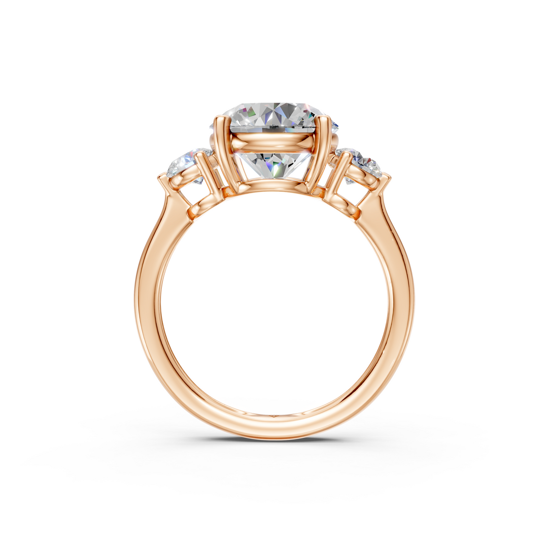 Kiki Round Solitaire Diamond 3 stone Ladies Ring