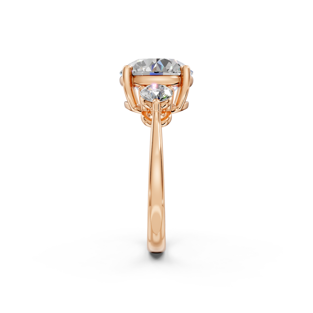 Kiki Round Solitaire Diamond 3 stone Ladies Ring