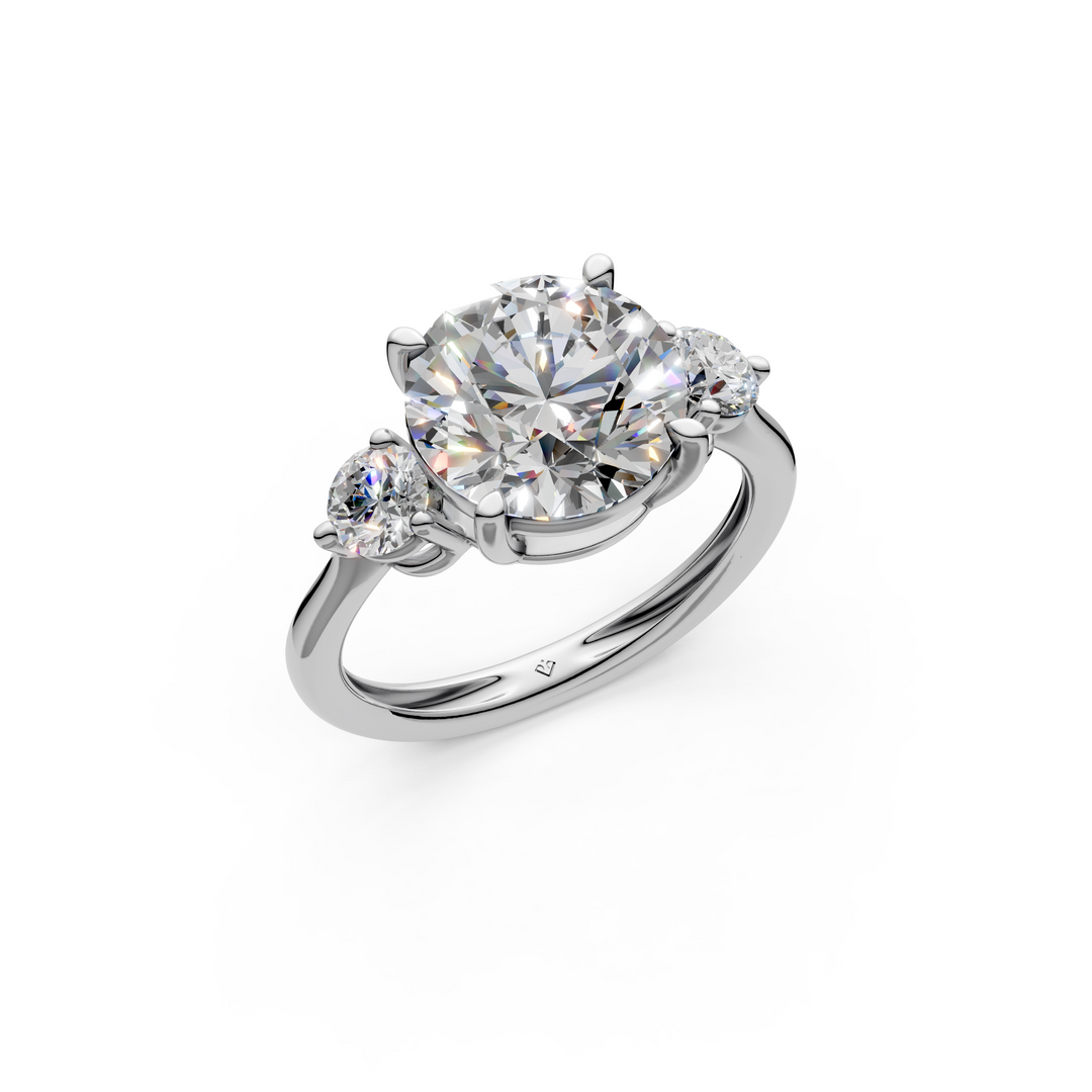 Kiki Round Solitaire Diamond 3 stone Ladies Ring
