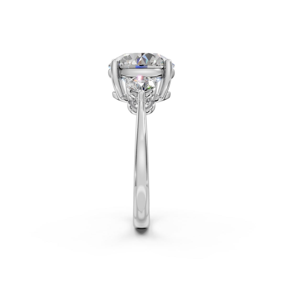 Kiki Round Solitaire Diamond 3 stone Ladies Ring