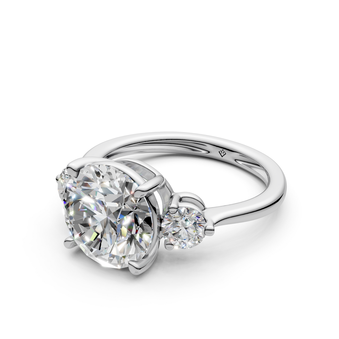 Kiki Round Solitaire Diamond 3 stone Ladies Ring