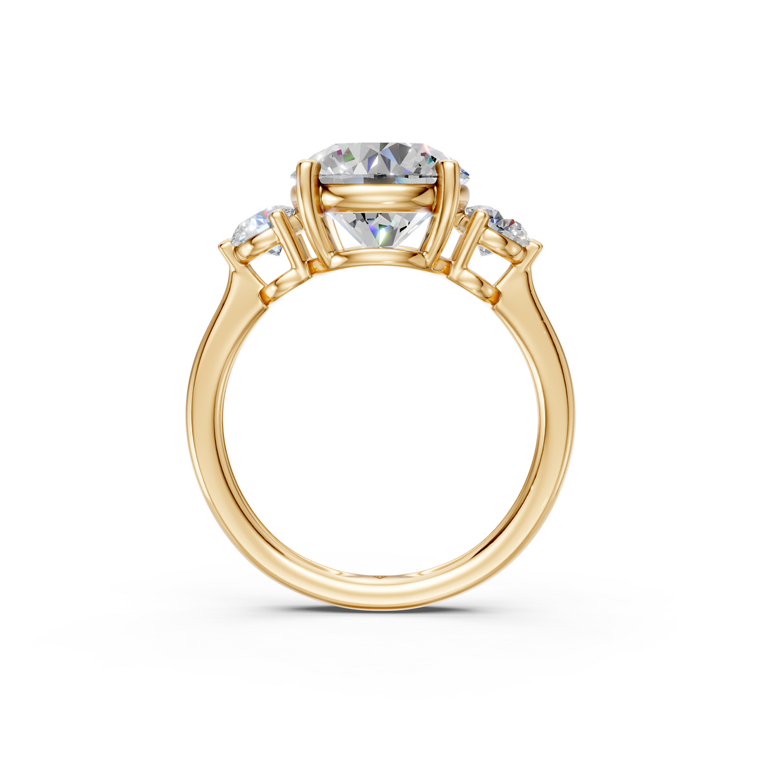 Kiki Round Solitaire Diamond 3 stone Ladies Ring