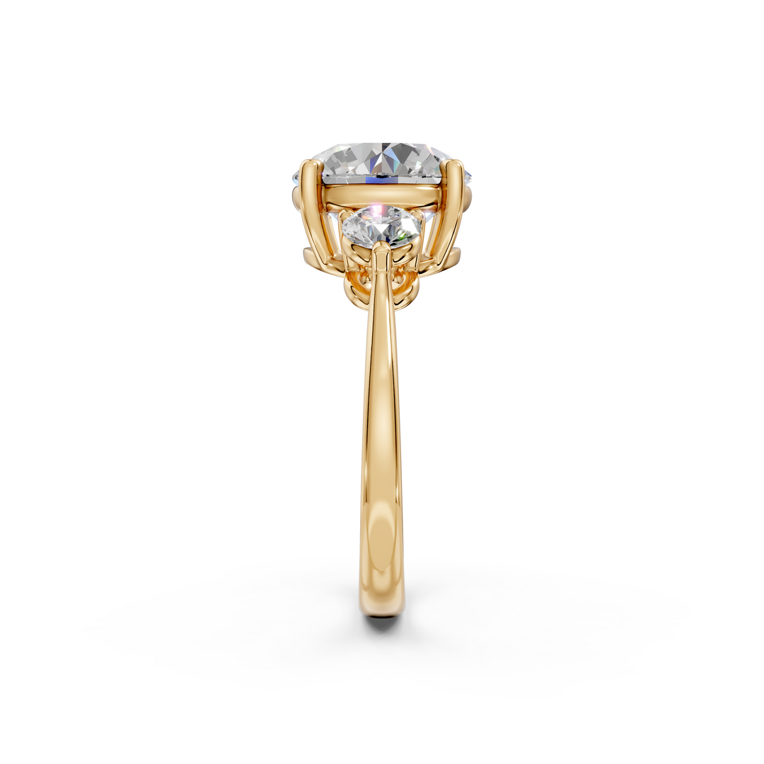 Kiki Round Solitaire Diamond 3 stone Ladies Ring