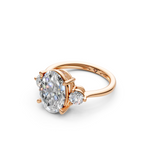Load image into Gallery viewer, Opal Oval Solitaire Diamond 3 stone Ladies Ring
