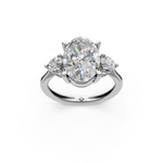 Load image into Gallery viewer, Opal Oval Solitaire Diamond 3 stone Ladies Ring

