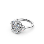 Load image into Gallery viewer, Opal Oval Solitaire Diamond 3 stone Ladies Ring
