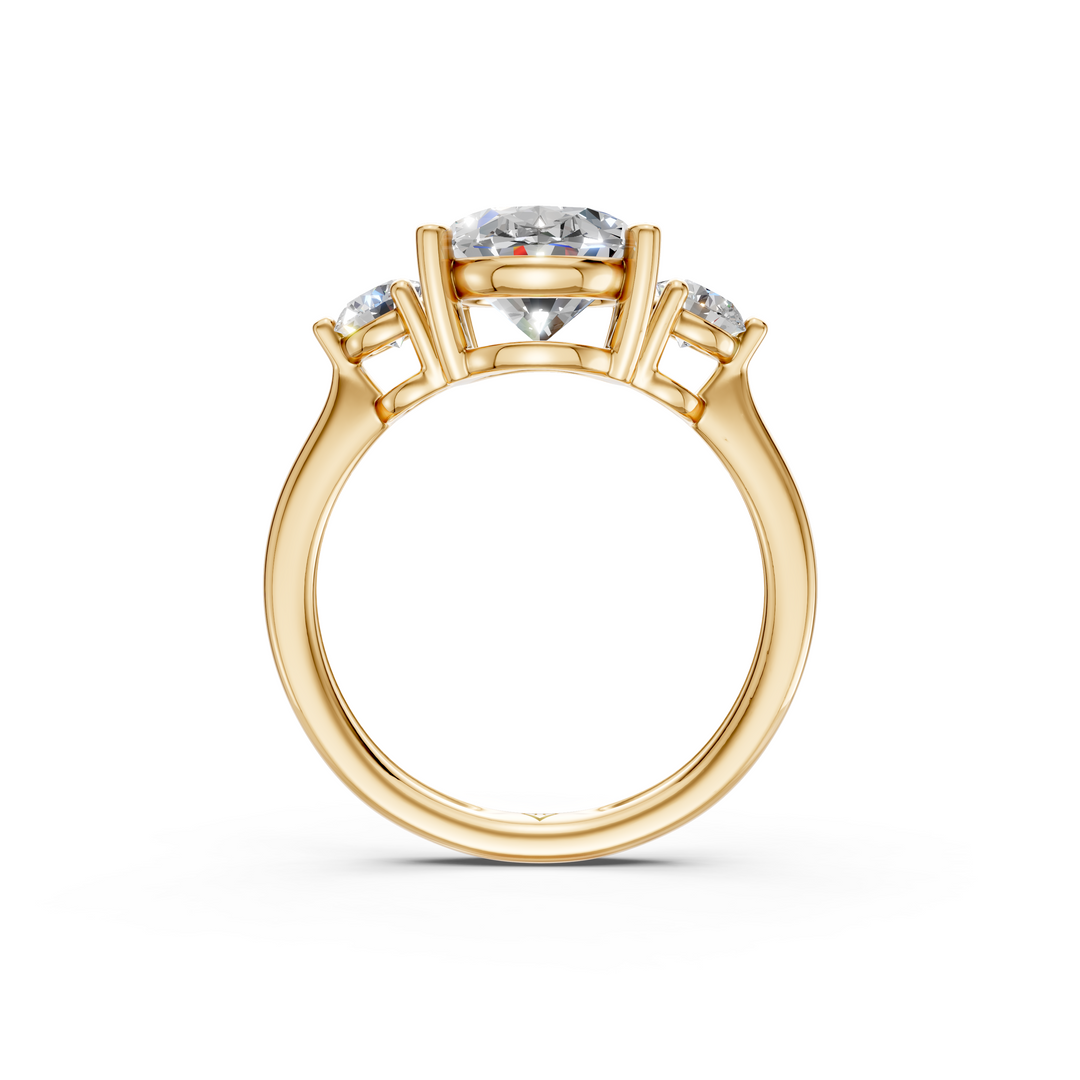 Opal Oval Solitaire Diamond 3 stone Ladies Ring
