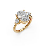 Load image into Gallery viewer, Opal Oval Solitaire Diamond 3 stone Ladies Ring
