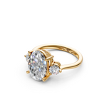 Load image into Gallery viewer, Opal Oval Solitaire Diamond 3 stone Ladies Ring
