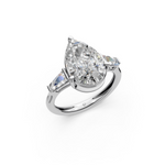 Load image into Gallery viewer, Rosie Pear Solitaire Diamond 3 stone Ladies Ring
