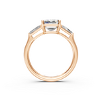 Load image into Gallery viewer, Selena Emerald Solitaire Diamond 3 stone Ladies Ring
