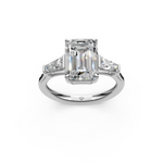 Load image into Gallery viewer, Selena Emerald Solitaire Diamond 3 stone Ladies Ring
