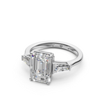 Load image into Gallery viewer, Selena Emerald Solitaire Diamond 3 stone Ladies Ring
