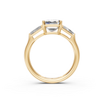 Load image into Gallery viewer, Selena Emerald Solitaire Diamond 3 stone Ladies Ring
