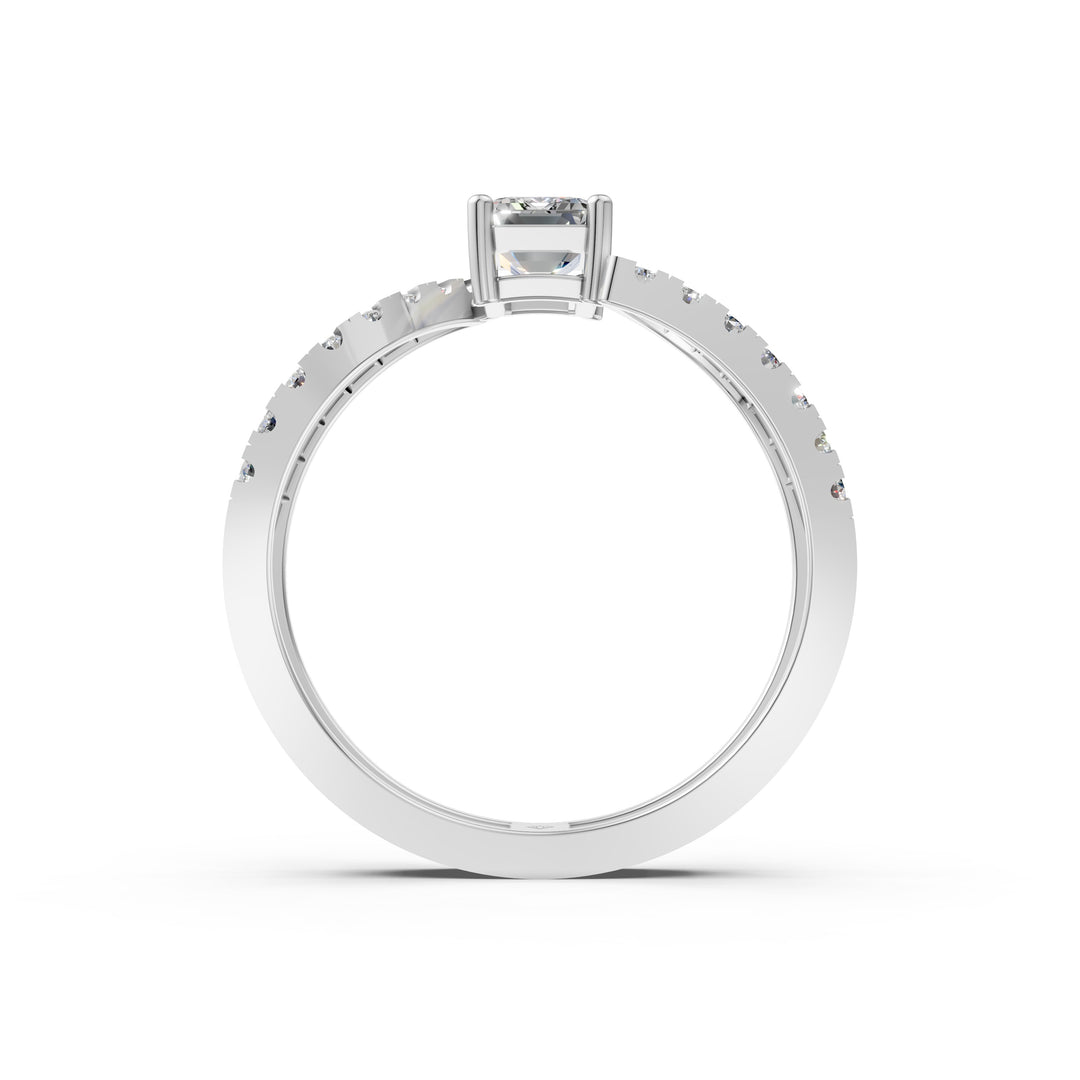 Jenna Emerald Solitaire Diamond Ladies Ring