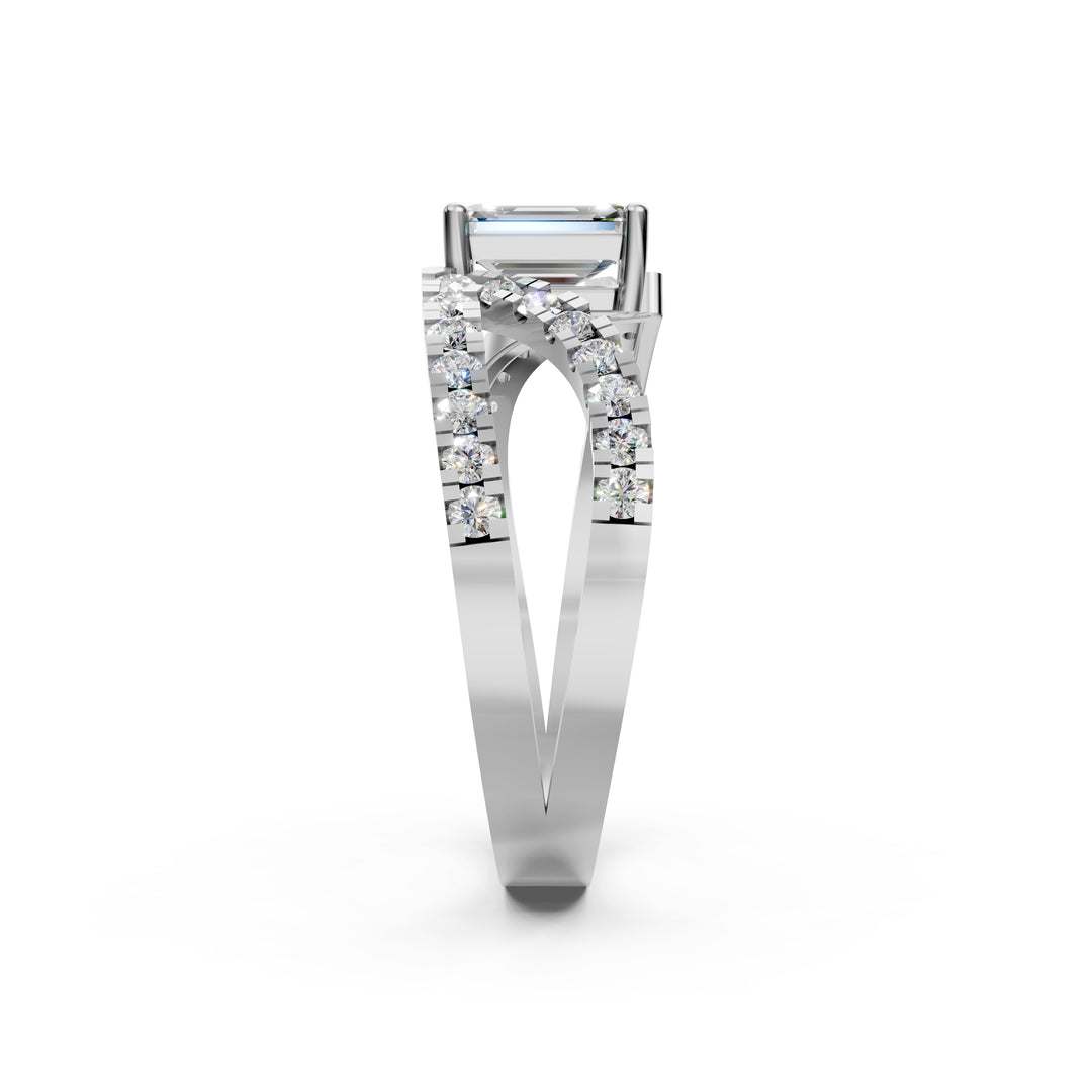 Jenna Emerald Solitaire Diamond Ladies Ring