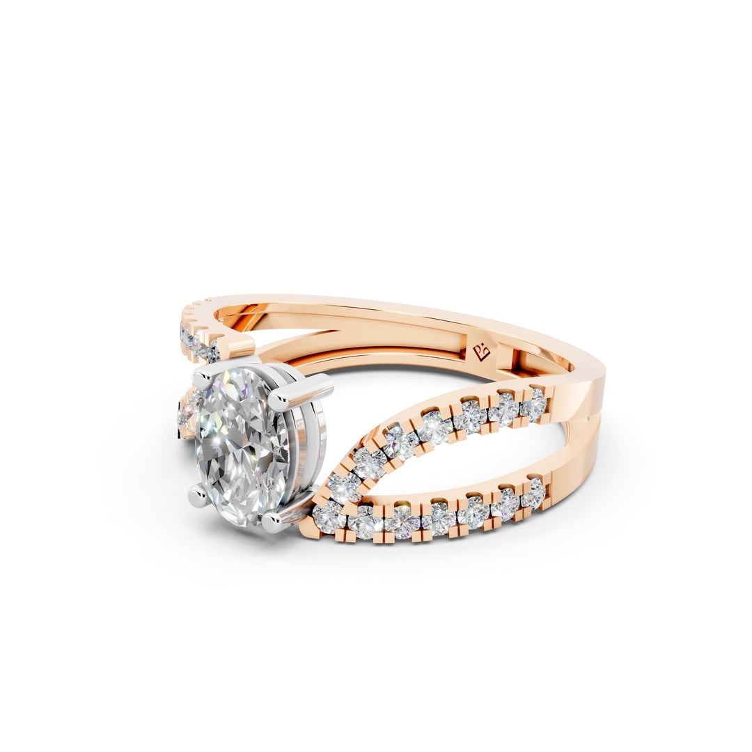 Lina Oval Solitaire Diamond Ladies Ring