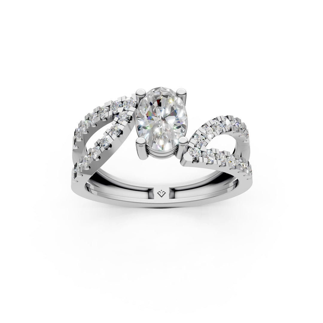 Lina Oval Solitaire Diamond Ladies Ring