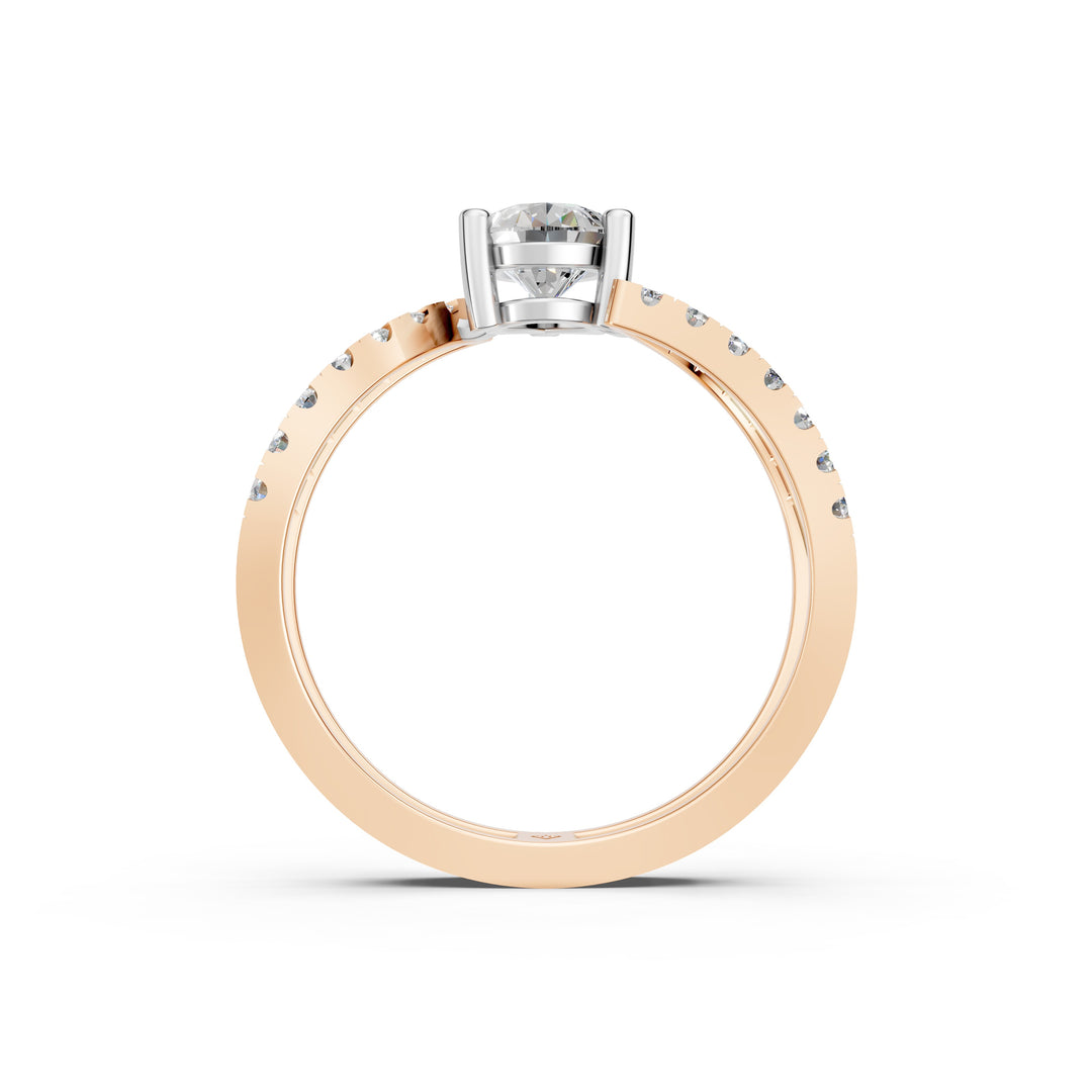 Areej Pear Solitaire Diamond Ladies Ring