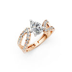 Load image into Gallery viewer, Areej Pear Solitaire Diamond Ladies Ring
