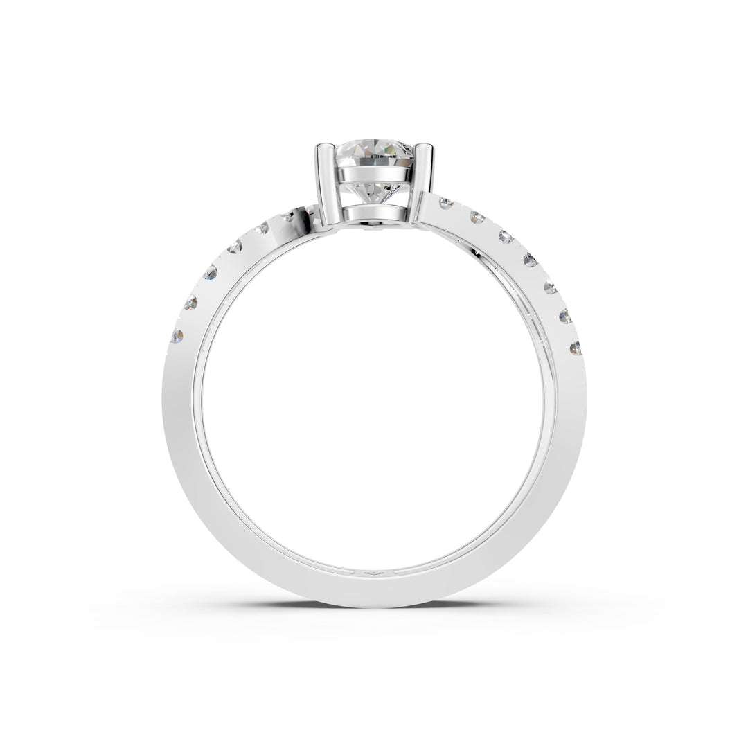 Areej Pear Solitaire Diamond Ladies Ring