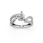 Load image into Gallery viewer, Areej Pear Solitaire Diamond Ladies Ring
