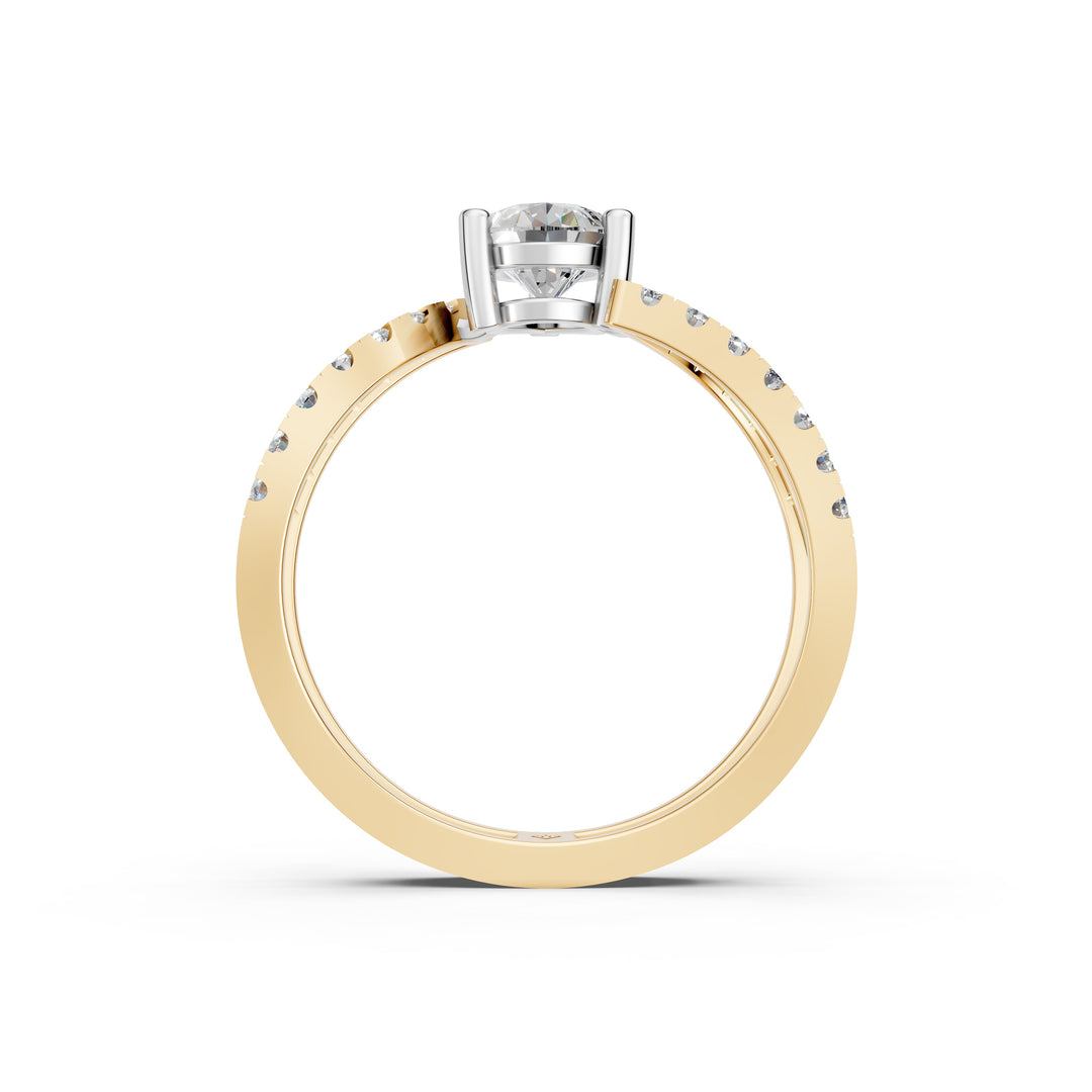 Areej Pear Solitaire Diamond Ladies Ring