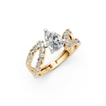 Load image into Gallery viewer, Areej Pear Solitaire Diamond Ladies Ring

