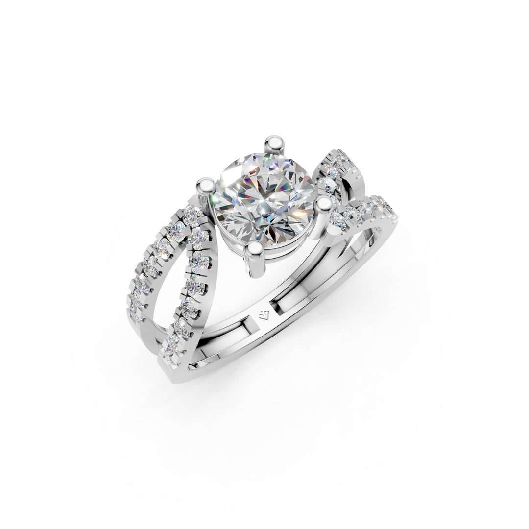 Reem Pear Solitaire Diamond Ladies Ring