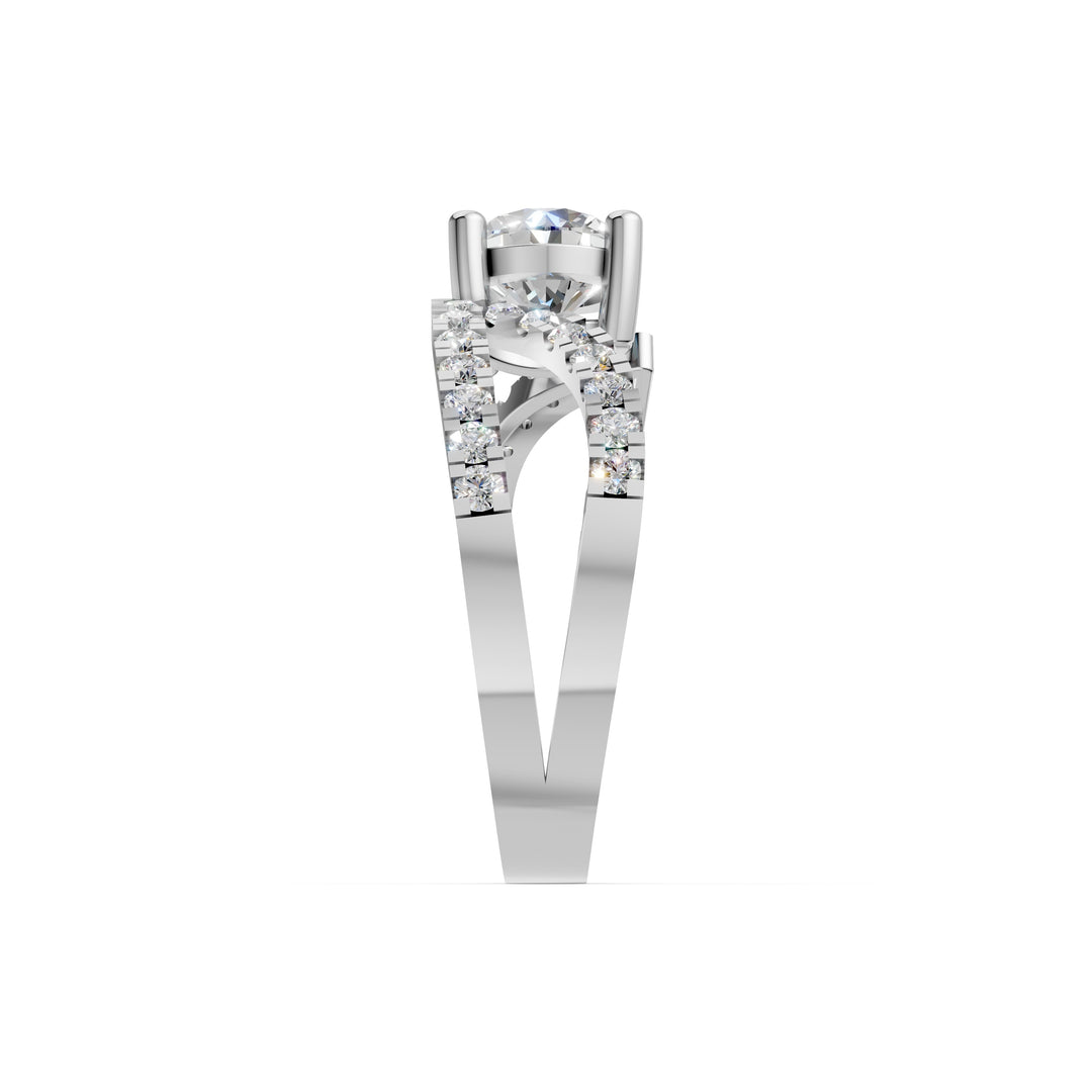 Reem Pear Solitaire Diamond Ladies Ring