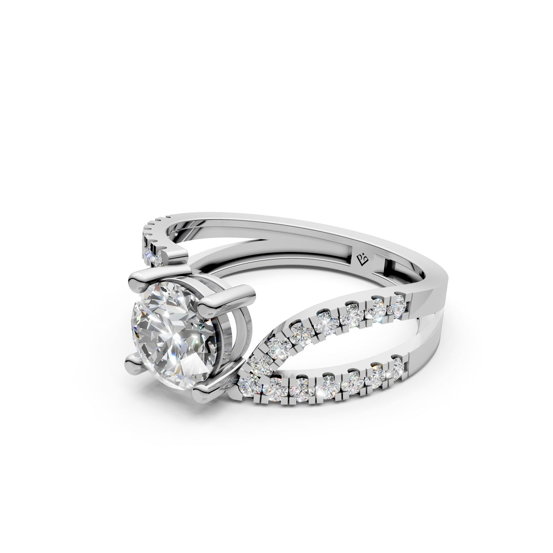 Reem Pear Solitaire Diamond Ladies Ring