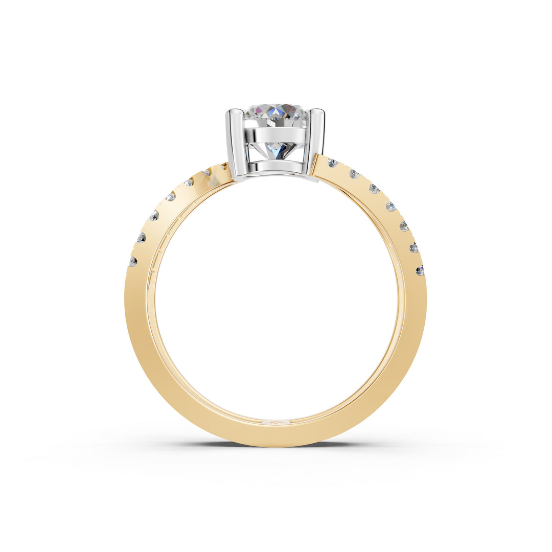 Reem Pear Solitaire Diamond Ladies Ring