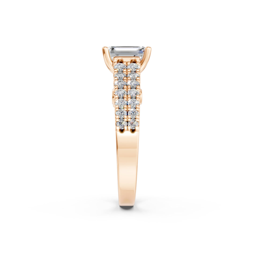 Daisy Emerald Solitaire Diamond Ladies Ring