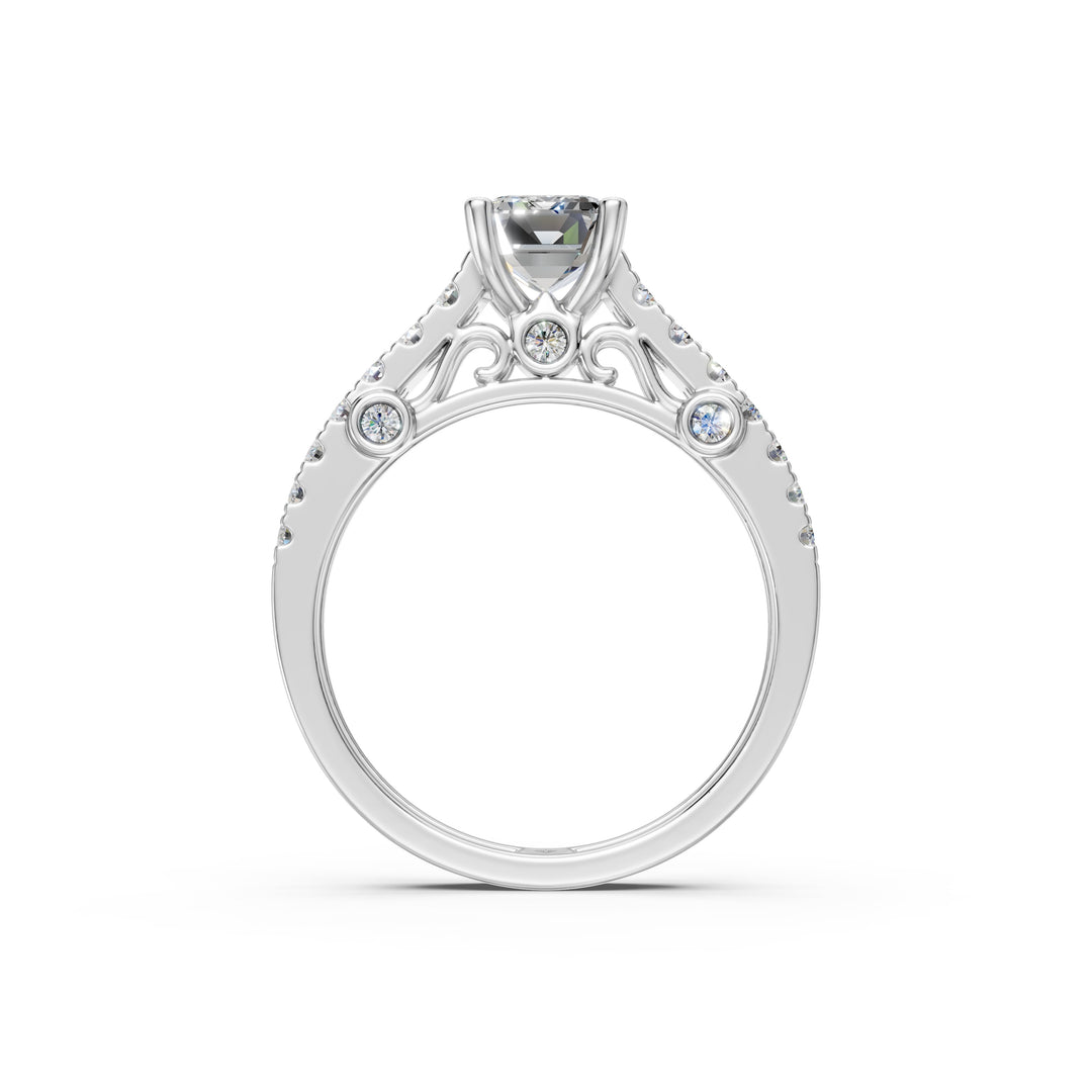 Daisy Emerald Solitaire Diamond Ladies Ring