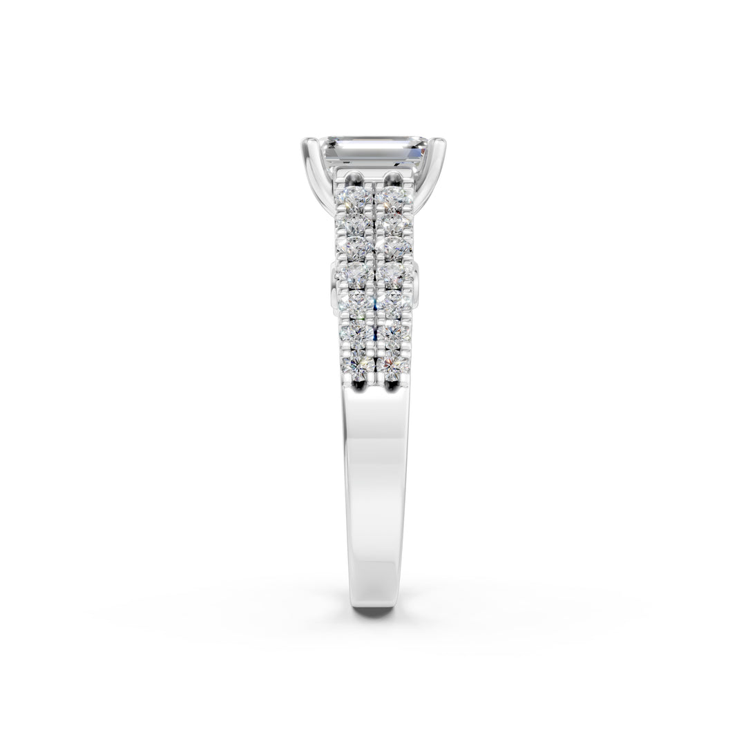 Daisy Emerald Solitaire Diamond Ladies Ring