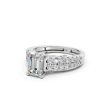 Load image into Gallery viewer, Daisy Emerald Solitaire Diamond Ladies Ring
