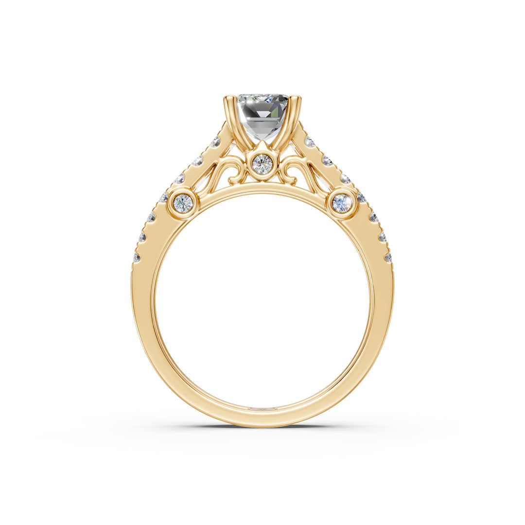 Daisy Emerald Solitaire Diamond Ladies Ring
