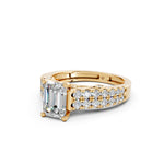 Load image into Gallery viewer, Daisy Emerald Solitaire Diamond Ladies Ring
