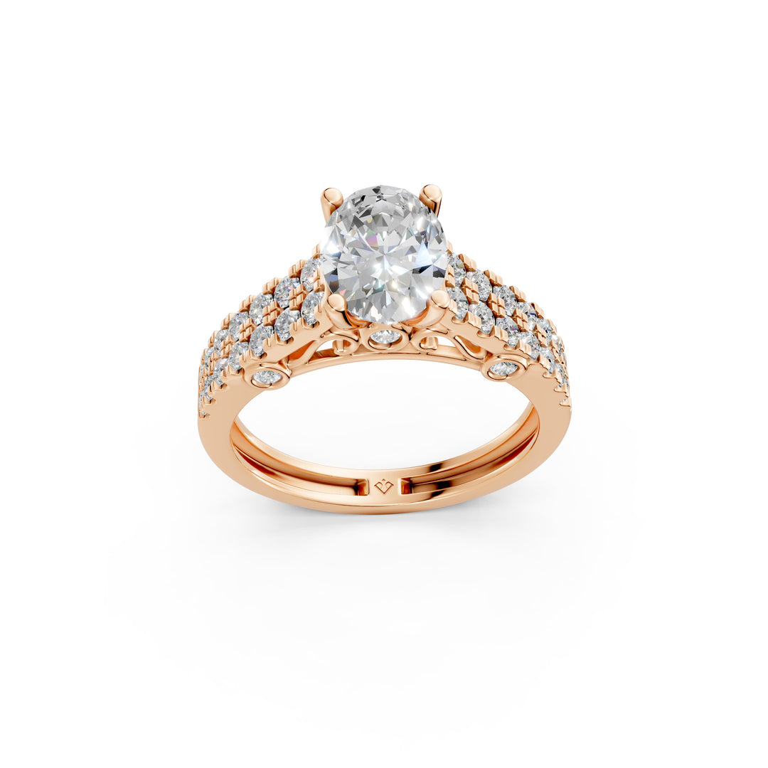 Romy Oval Solitaire Diamond Ladies Ring