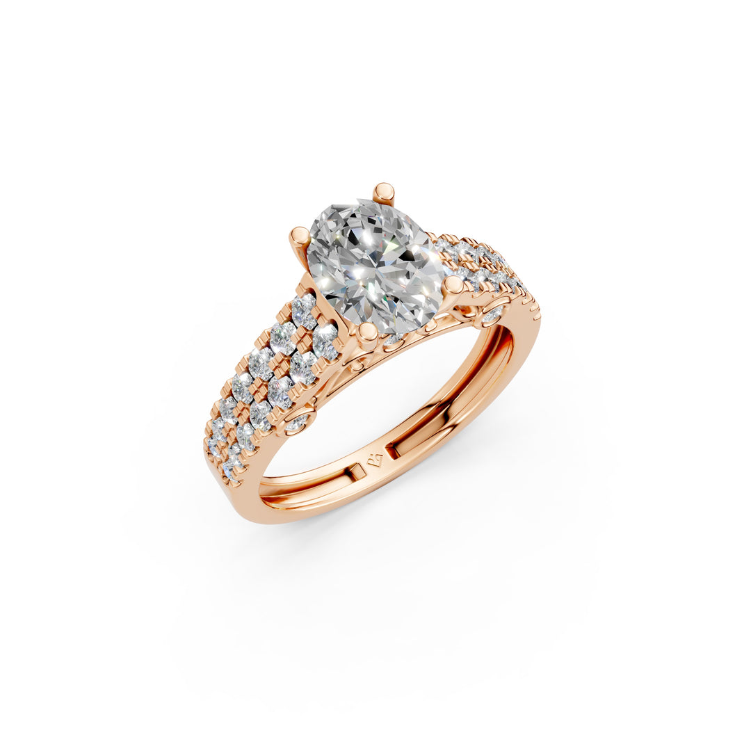 Romy Oval Solitaire Diamond Ladies Ring