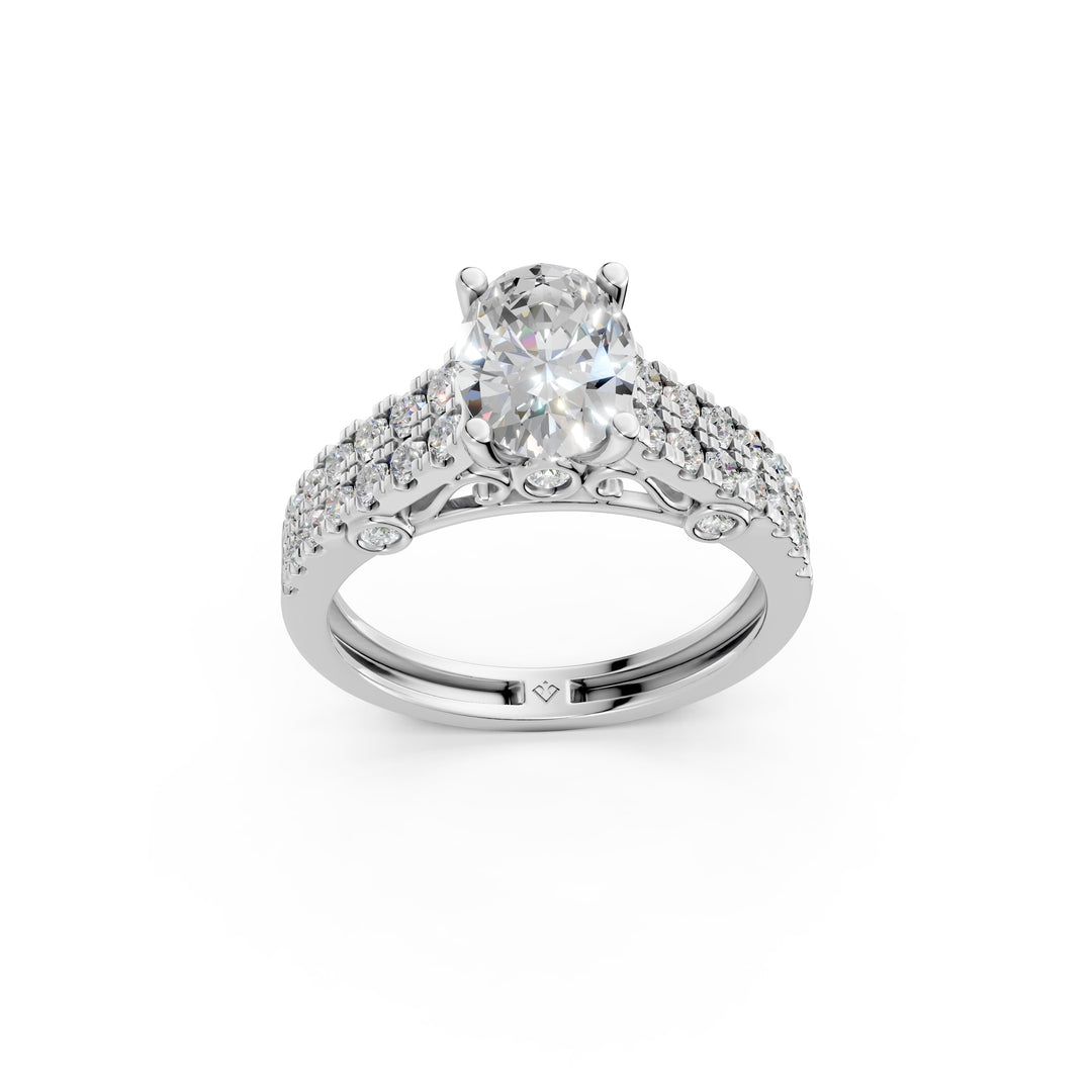 Romy Oval Solitaire Diamond Ladies Ring
