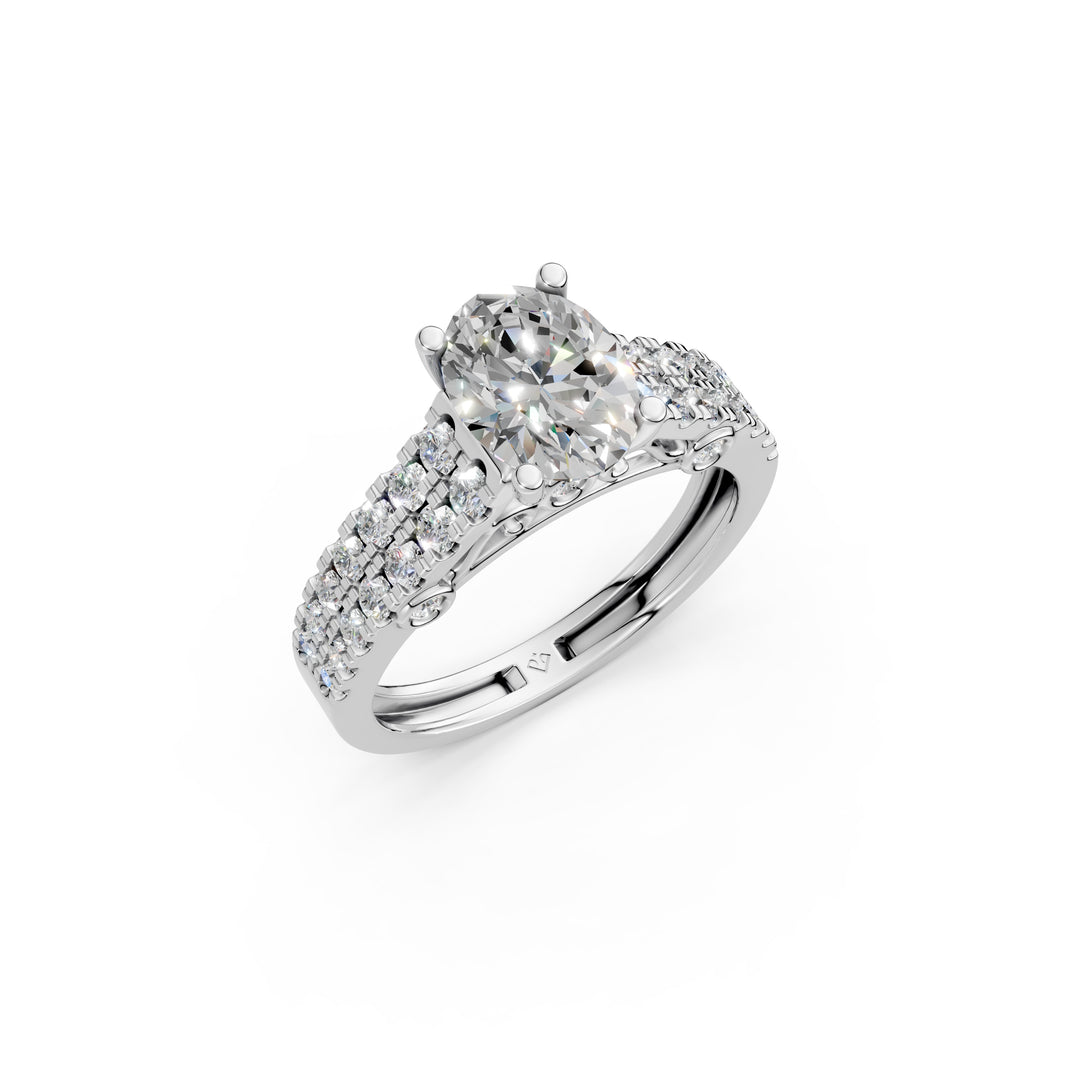 Romy Oval Solitaire Diamond Ladies Ring