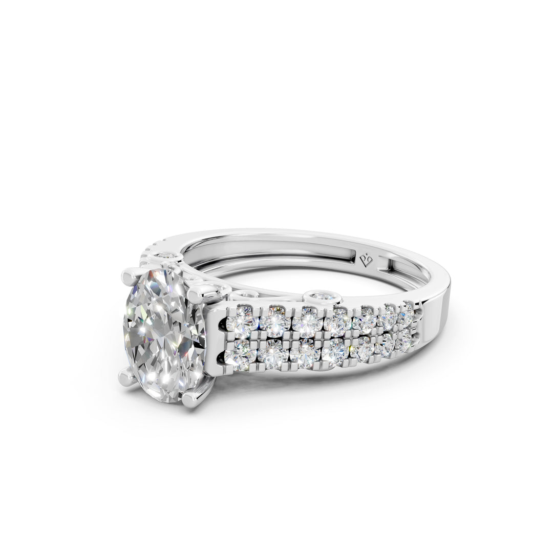 Romy Oval Solitaire Diamond Ladies Ring